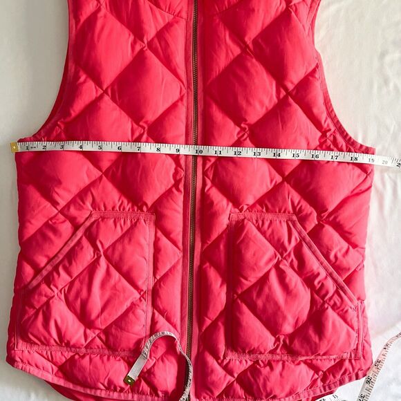 J Crew Down Quilted Puffer Vest Full Zip Womens S Red Gorpcore Outdoor Old Money - Picture 6 of 8